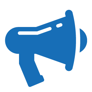 megaphone icon blue transparent