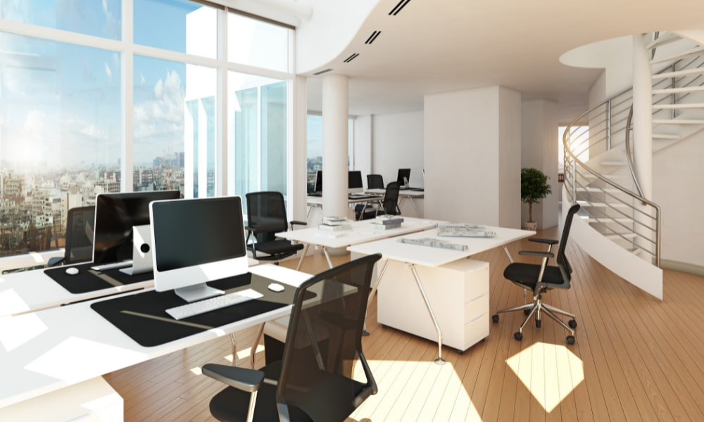 a modern office with great natural lighting